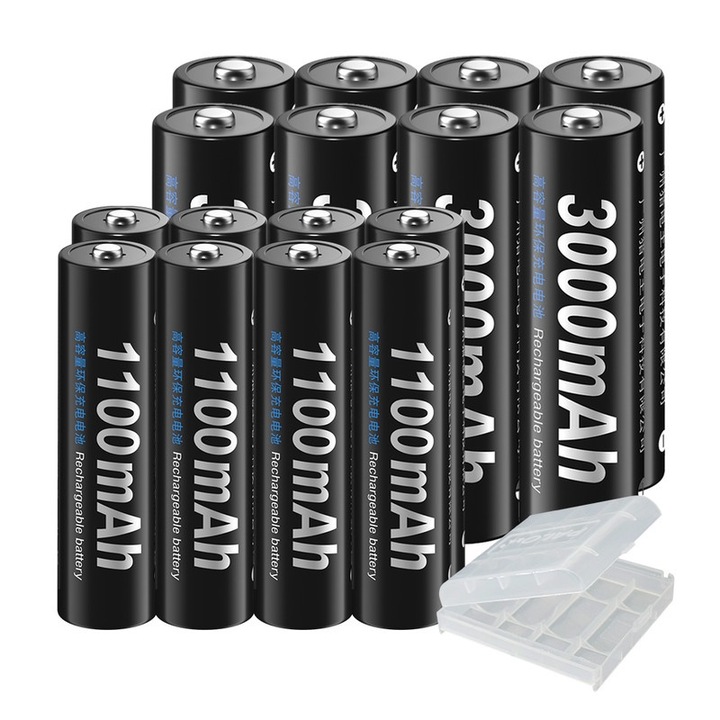 Set baterii reincarcabile PALO 8xAA 2000mAh 1.2V + 8xAAA 600mAh 1.2V NI-MH