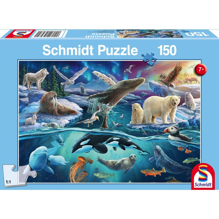 Puzzle 150 piese - Animale polare, Carton, 150