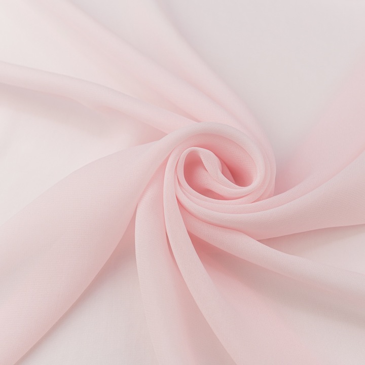 Material textil din sifon, poliester, 150cm, roz pal