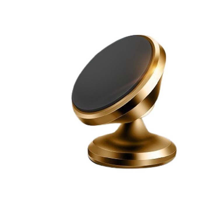 360 fokos forgatható mágneses autós tartó, okostelefonhoz is alkalmas, arany színben