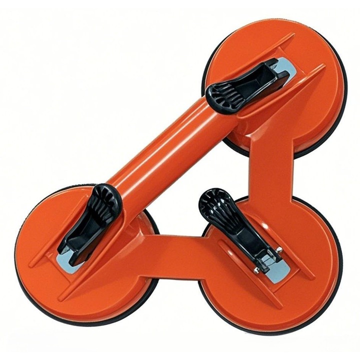 Dispozitiv cu ventuze, set trei capete, corp abs, 1 bucata, rosu，forta maxima de adsorbtie 150kg