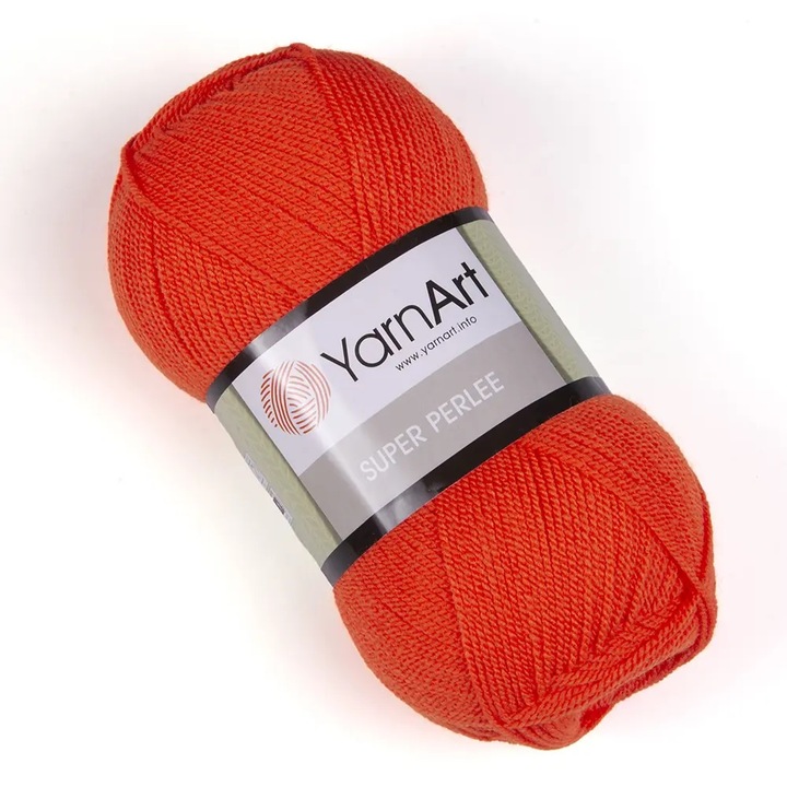 Fir Textil YarnArt Super Perlee 8279, Portocaliu, pentru crosetat si tricotat, acril, 400 m