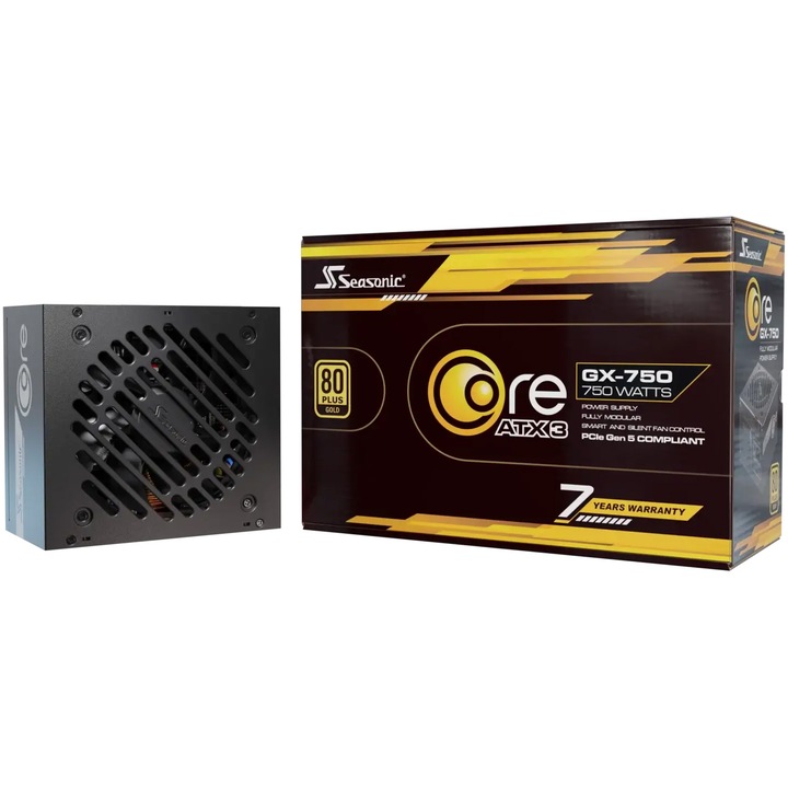Захранващ блок Seasonic захранване PSU ATX 3.1 750W Gold, Full Modular, PCIe 5.1 - CORE GX-750 V2 - SRP-CGX751-A5A32SF SRP-CGX751-A5A32SF