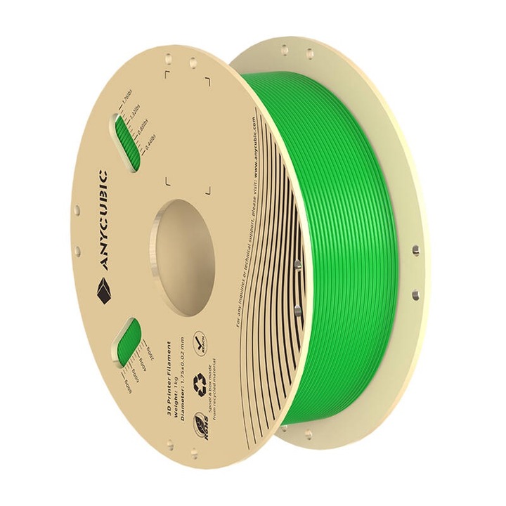 Filament pentru imprimanta 3D Anycubic PLA, Diametru 1.75mm, Verde