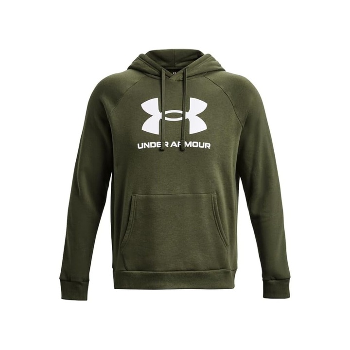 Bluza barbati Under Armour, XS, cu captuseala, cu gluga, verde kaki, bumbac/poliester