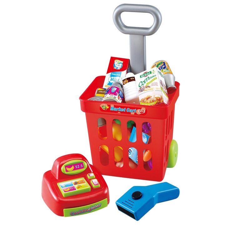 Комплект M-Toys, Мини супермаркет с кош за покупки, Светлини и звуци