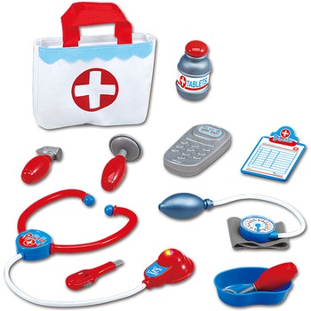 Set M-Toys cu 11 accesorii si gentuta pentru micul doctor Set M-Toys cu 11 accesorii si gentuta pentru micul doctor