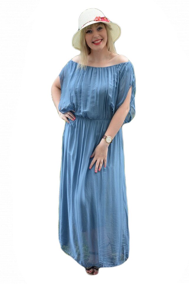 Rochie de vara, model lung , D&J Exclusive, Albastru marin