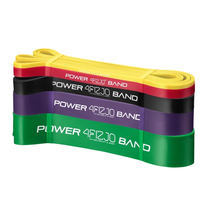 5 db-os gumiszalag készlet, 4FIZJO, POWER BAND, Sokszínű