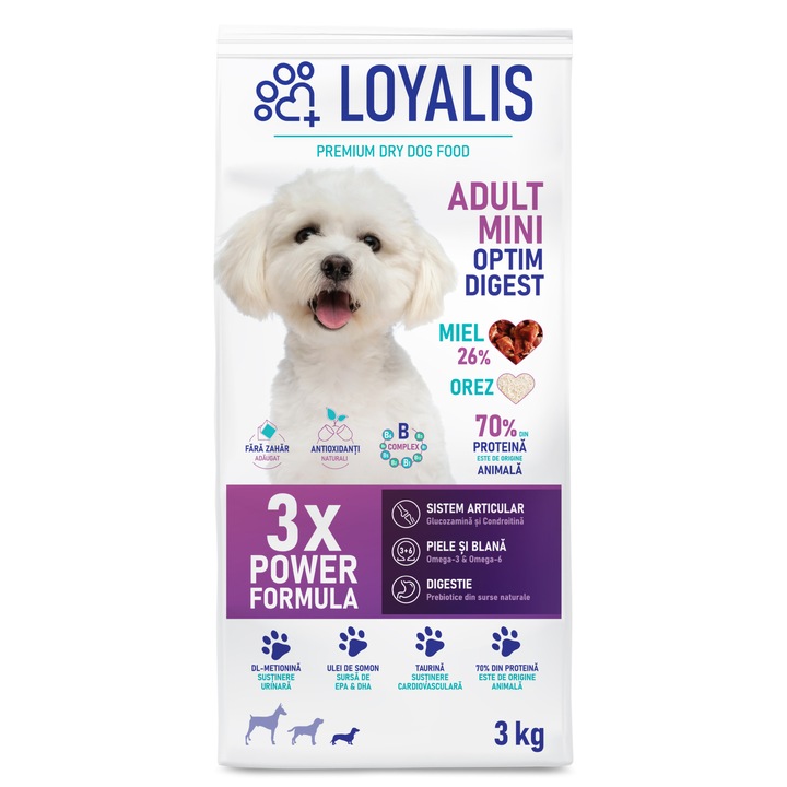 Hrana uscata caini Loyalis ADULT MINI OPTIM DIGEST, 3 kg
