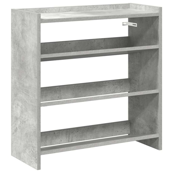 Pantofar vidaXL, gri beton, 60x25x62 cm, lemn prelucrat