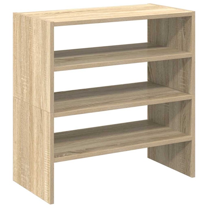 VidaXL 2 db sonoma tölgy cipőtartó állvány halmozható 60 x 30 x 30,5cm 11.05 kg
