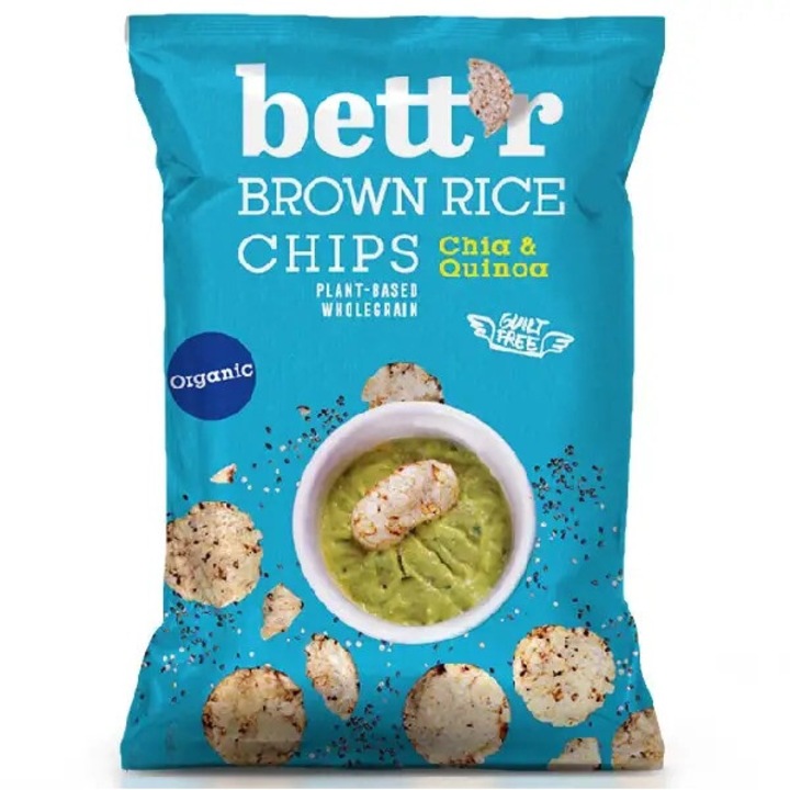 Chipsuri Bio din Orez Integral cu Quinoa si Chia Vegan Fara Gluten Bettr 60 g