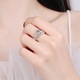 Inel din argint 925 cu piatra moissanite, design retro artistic, culoare roz aurie, marimea 9