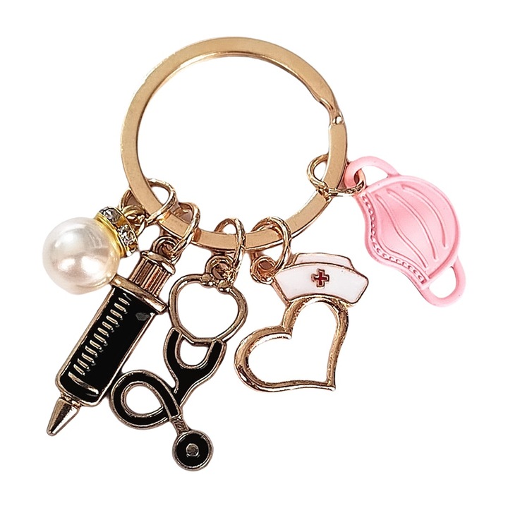 Breloc multicolor handmade Zeaicos pentru personal medical, design modern, utilizare versatila
