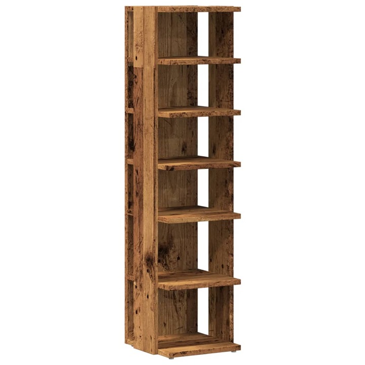 VidaXL antik fa színű szerelt fa cipőszekrény 28 x 27 x 102 cm 9.35 kg