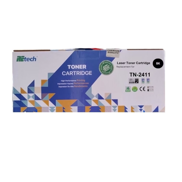 RETECH Brother TN2411 kompatibilis festékkazetta, fekete