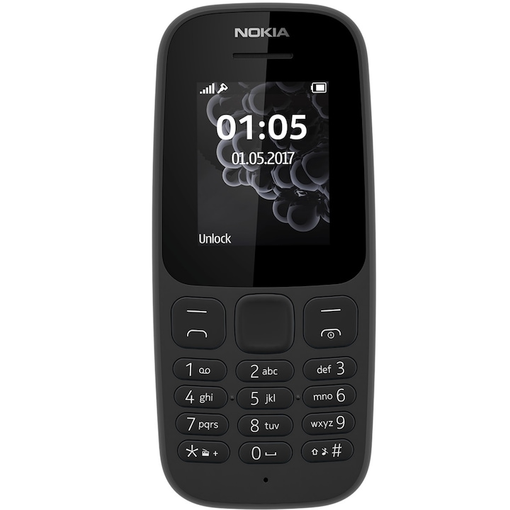 Nokia 105 (2017) Mobiltelefon, fekete