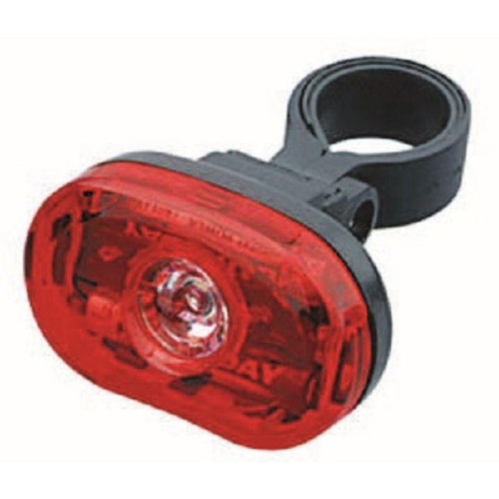 Hátsó helyzetjelző kerékpárhoz, 3 LED, 2 Funkció, Fekete