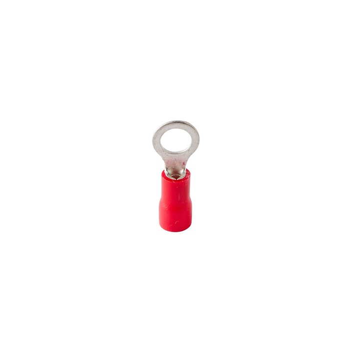 Papuci metalici, tip inel, 0.5 - 1.5 mm², M5, rosu (set 50 buc)