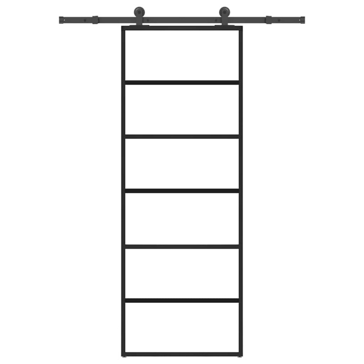 Usa glisanta cu set feronerie vidaXL, 76x205 cm, sticla ESG/aluminiu, 25.14 Kg 3332827