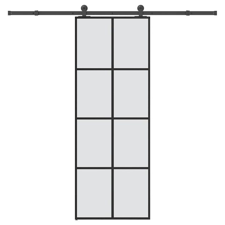 Usa glisanta cu set feronerie vidaXL, 76x205 cm, sticla ESG/aluminiu, 29.26 Kg 3332888