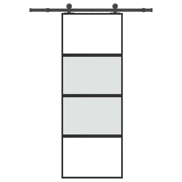Usa glisanta cu set de feronerie vidaXL, sticla temperata si aluminiu, 25.35 Kg 3332995