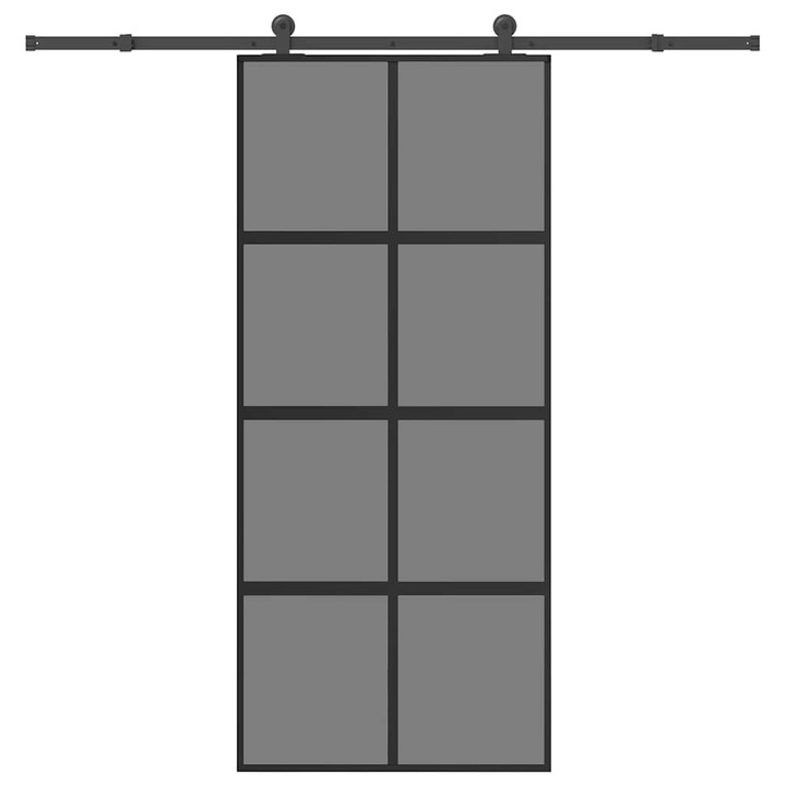 Usa glisanta cu set de feronerie vidaXL, sticla temperata si aluminiu, 29.9 Kg 3333023