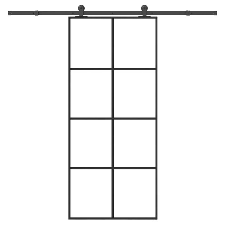 Usa glisanta cu set feronerie vidaXL, 90x205 cm, sticla ESG/aluminiu, 30.15 Kg 3332895