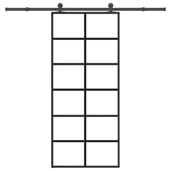 Usa glisanta cu set feronerie vidaXL, 90x205 cm, sticla ESG/aluminiu, 29.87 Kg 3332843