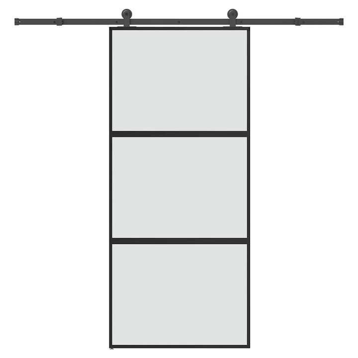 Usa glisanta cu set de feronerie vidaXL, sticla temperata si aluminiu, 29.14 Kg 3332939