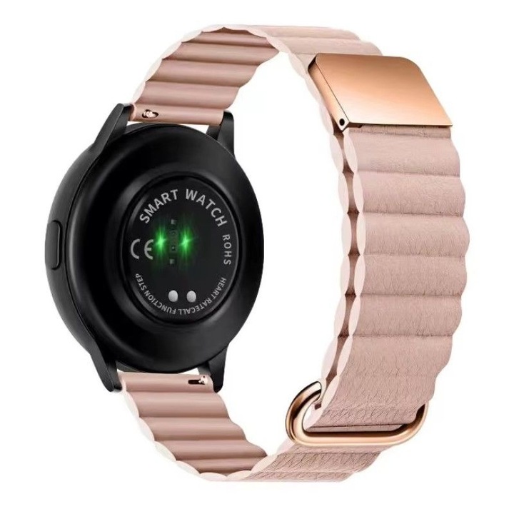 Curea din piele ecologica compatibila cu Huawei Watch GT4 41mm, GT5 41mm, GT5 Pro 42mm, GT 4 5, roz deschis, 18mm