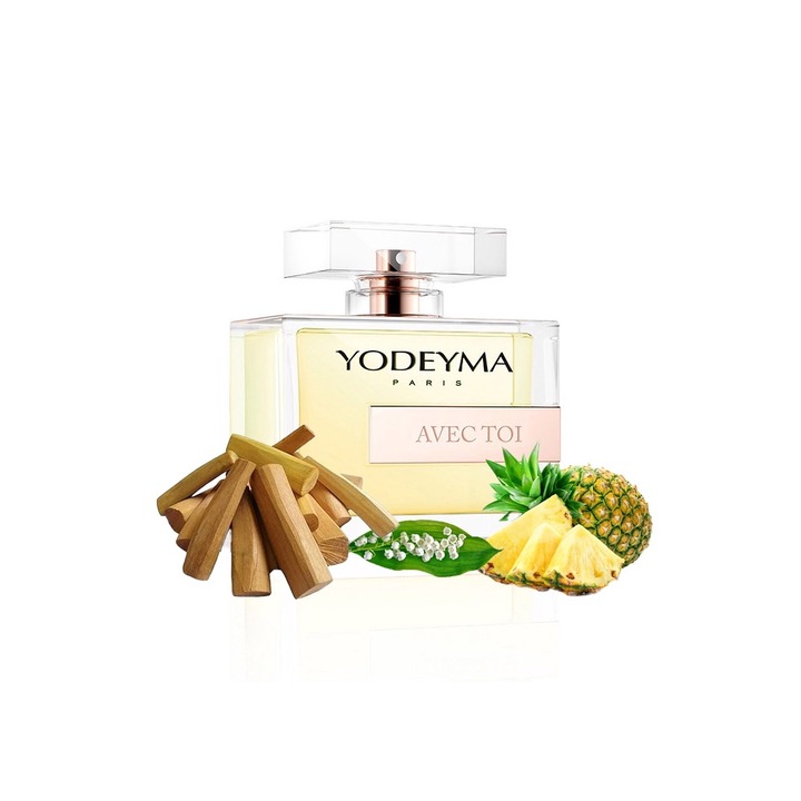 Yodeyma Avec Toi Eau de Parfum парфюм за жени, нюанси на ананас, момина сълза и сандал, съчетава свежест и елегантност в завладяващ аромат, 100 мл