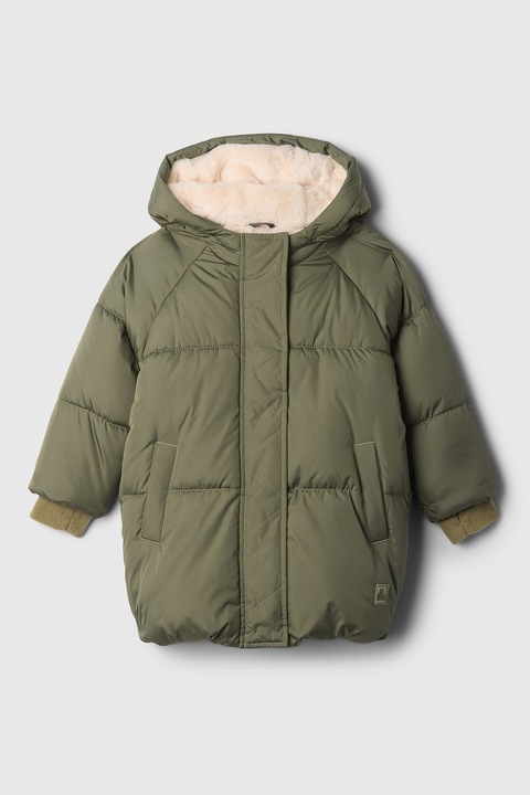 GAP, Geaca cu vatelina si gluga, Verde feriga, 95 CM