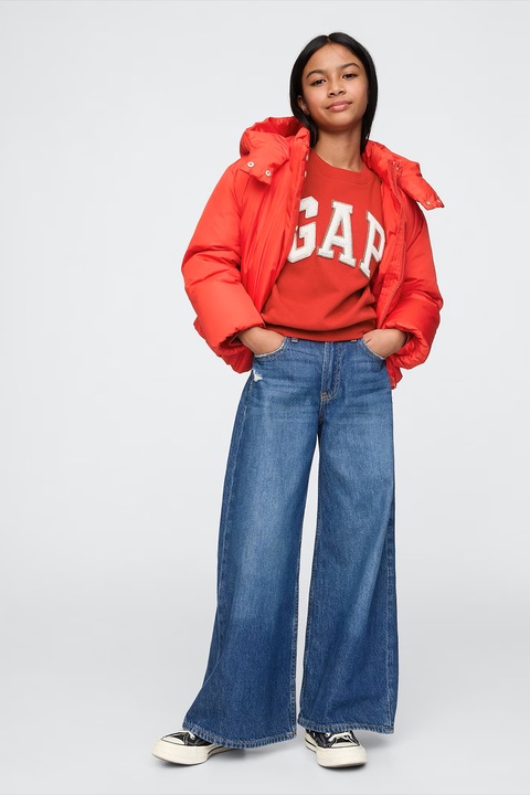 GAP, Bluza de trening cu aplicatie logo, Rosu, Alb, 120 CM