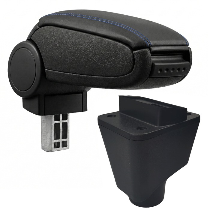 Cotiera pentru Dacia Logan / Sandero (09.2004-2017), marca AVR®, negru, piele ecologica cu cusatura albastra