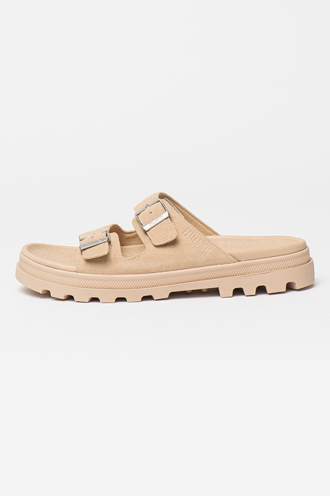 Palladium, Papuci din piele intoarsa Dunelite Riviera, Maro camel, 38
