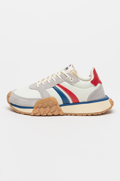 Palladium, Pantofi sport cu aspect contrastant, Rosu/Albastru inchis/Alb optic