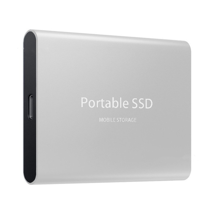 Външен хард диск, 2TB, преносим, метален, USB 3.1 тип C, сребрист