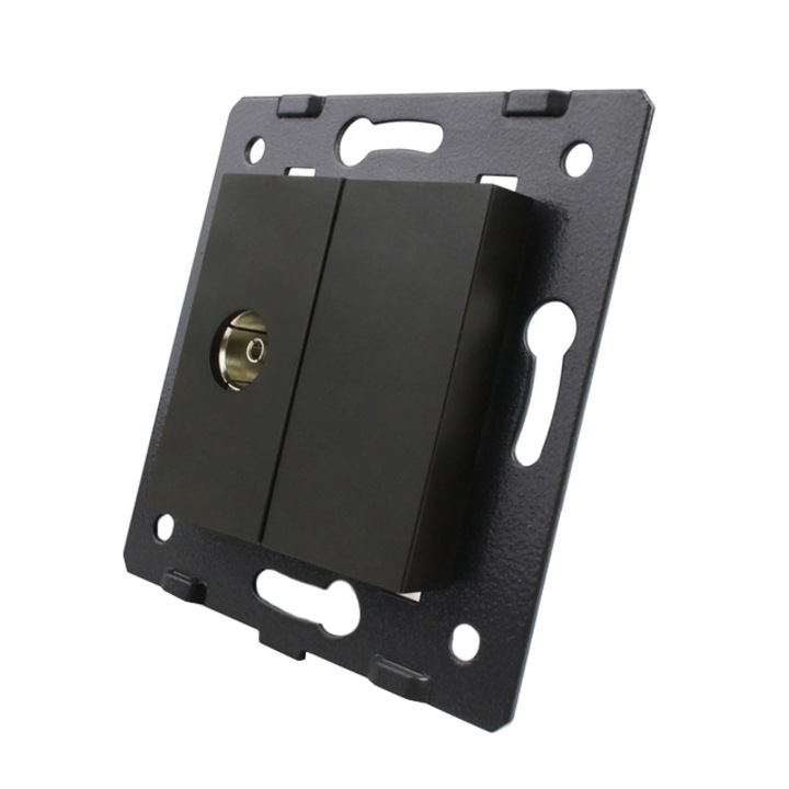 Контакт LIVOLO VL-C7-1V-12, Телевизор, Без рамка, Черен