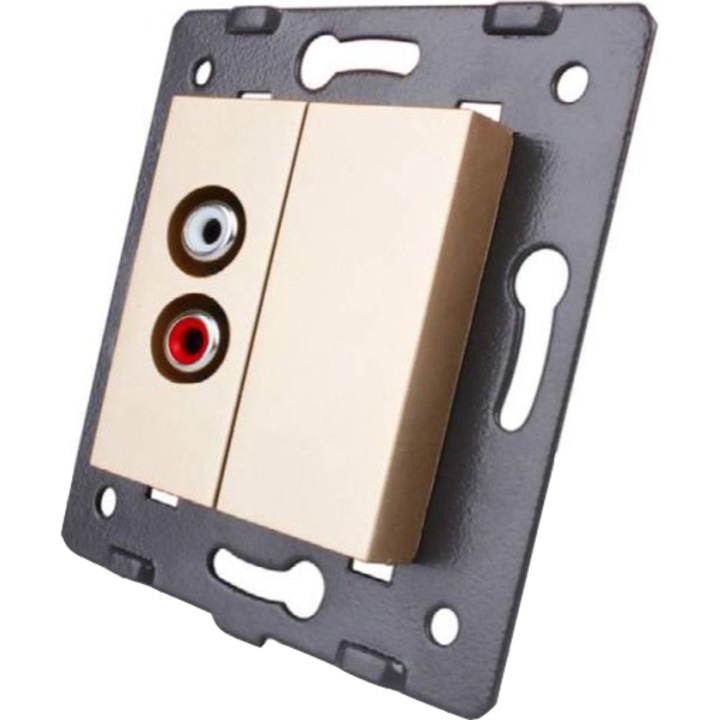 Контакт LIVOLO VL-C7-1AD-13, audio, Стандартен, Без рамка, Златист