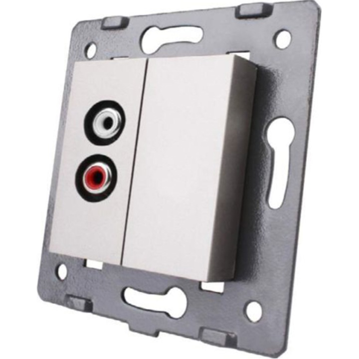 Контакт LIVOLO VL-C7-1AD-15, audio, Стандартен, Без рамка, Сив