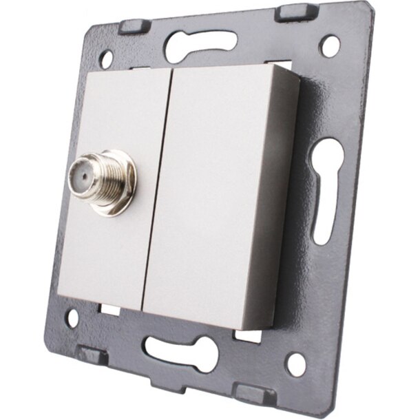 Priza simpla TV satelit LIVOLO VL-C7-1ST-15, fara rama din sticla, Gri