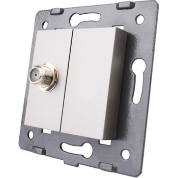 Priza simpla TV satelit LIVOLO VL-C7-1ST-15, fara rama din sticla, Gri Priza simpla TV satelit LIVOLO VL-C7-1ST-15, fara rama din sticla, Gri