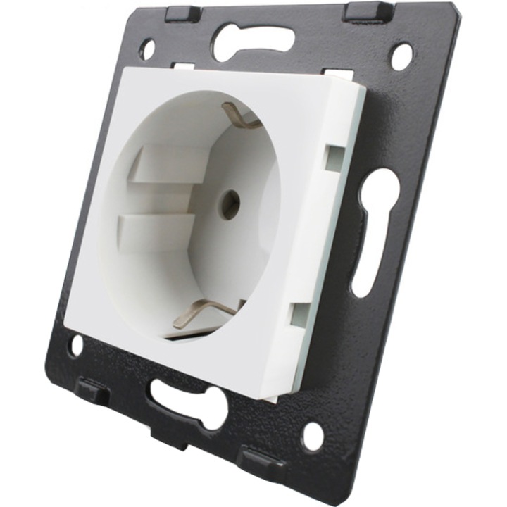 Priza simpla LIVOLO VL-C1EU-11, fara rama din sticla, Alb