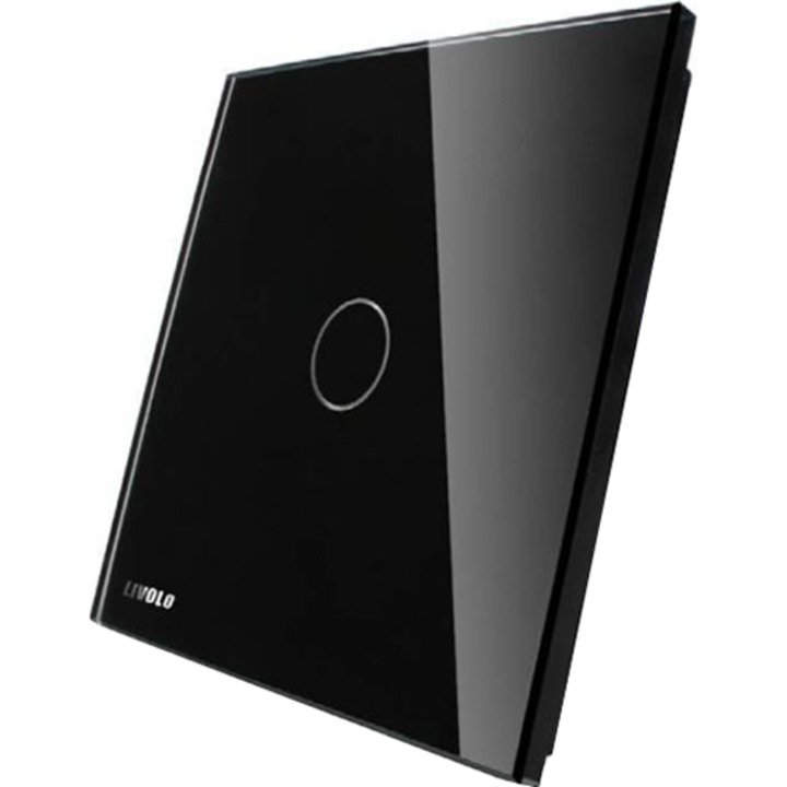 Érintőkapcsoló, LIVOLO BB-C7-C1-12, üveg, Fekete