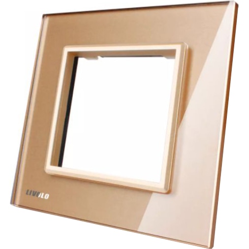 Rama priza simpla din sticla LIVOLO BB-C7-SR-13, Auriu