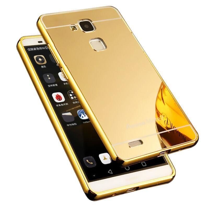 Husa Bumper Aluminiu Iberry Mirror Auriu Pentru Huawei Y3II