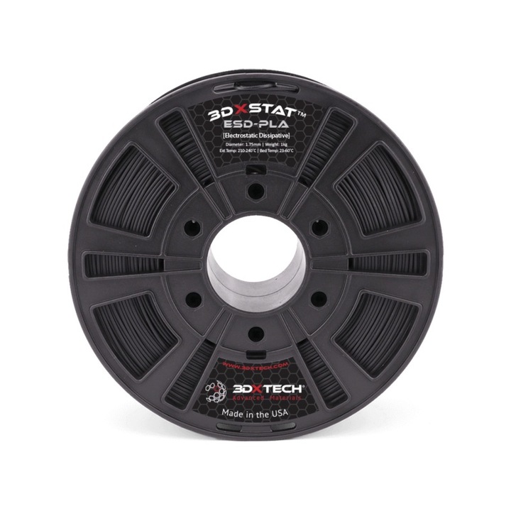 Filament 3D, 3DXTech STAT ESD-PLA, 1.75mm, ESD-Safe, negru, 750g