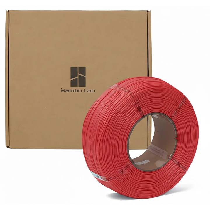 Rezerva filament, PLA Basic, 1.75 mm, Maroon Red, Bambu Lab, RFID auto citire